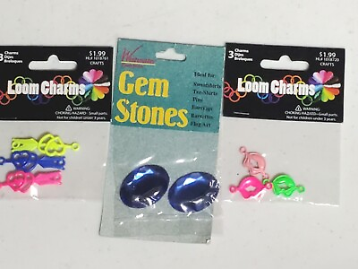 #ad Lot of Jewelry making loom charms kisses arrow hearts vintage faux gemstones $6.00