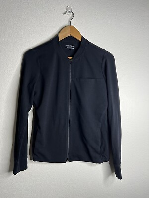 #ad Eileen Fisher black Full zip up OrganicCotton Bomber Jacket Size XS $39.99