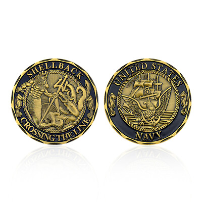 #ad US Retro Coin Commemorative Coin Shellback Coppery Medal Collectibles Souvenir $3.70