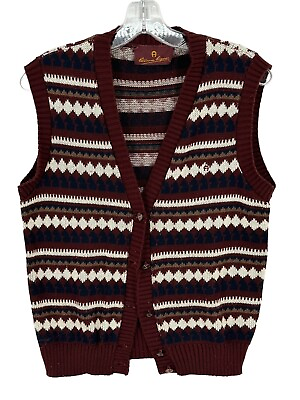 #ad Vintage Etienne Aigner Sweater Vest Cardigan Womens Knit USA Orlon No tag $17.99