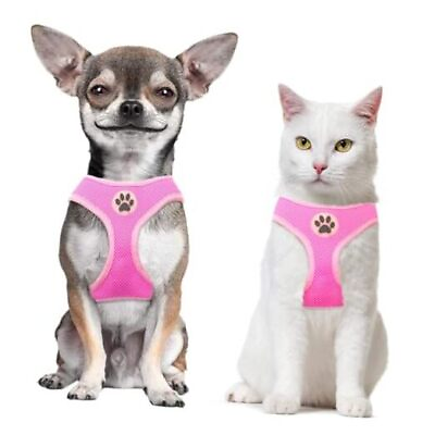 #ad Small Dog Harness Breathable Mesh Puppy Cat Harnesses No Pull X Small Pink $19.60