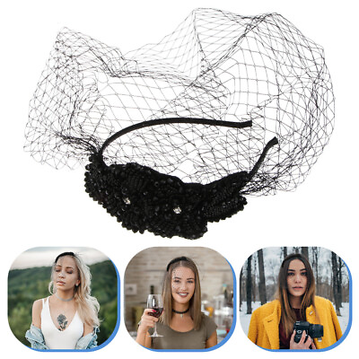 #ad Black Veil Bridal Veils Wedding Birdcage Veil Bridal Headband Hats Tea Party $11.15