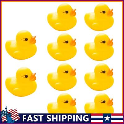 #ad 10pcs set Mini PVC Yellow Duck Toys Souding Duckie Toys Baby Bath Water Toy $5.93