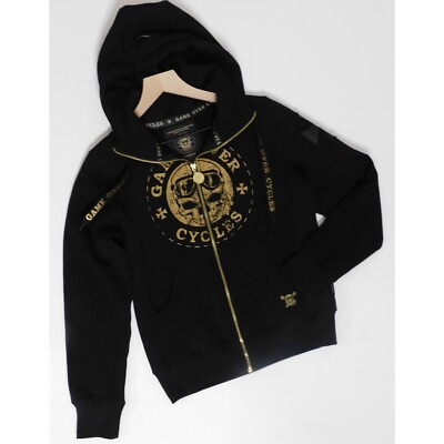 #ad GAME OVER CYCLES Poland Black Motorcycle Moto Hoodie Sons Anarchy Medium $17.47