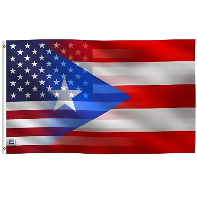 #ad 3x5 ft Puerto Rican American Hybrid Flag 100% Polyester w Brass Grommets $31.95