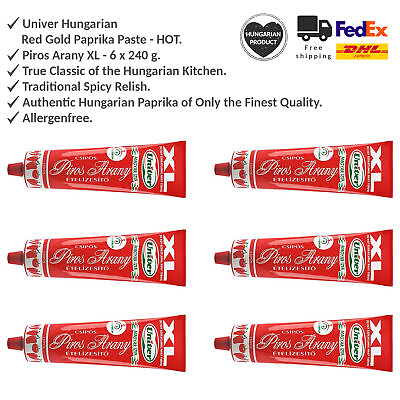 #ad Univer Piros Arany Paprika Cream HOT XL Hungarian Red Gold Paste 240g x 6 $74.99