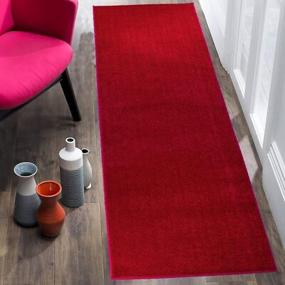 #ad Custom Size Euro Collection Red Color Medium Pile Washable Non Slip Runner Rug $180.99