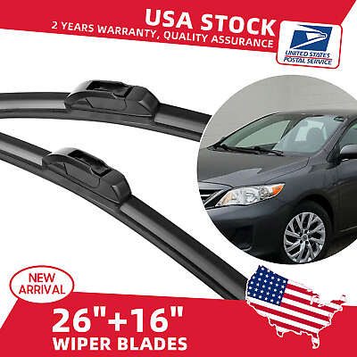 #ad Front Leftamp;Right Windshield Wiper Blades 26quot;16quot; For Toyota Corolla iM 2017 2018 $12.99