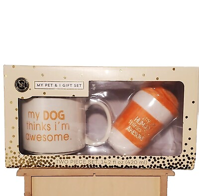 #ad My Pet and I 2 Piece Set Coffee Cup and Dog Toy by Modern Expressions Orange $17.50