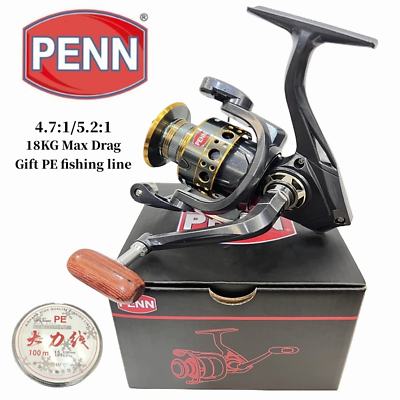 #ad PENN Fishing Reel with 131 Bearings Max Drag 18KG Gear Ratio 4.7:1 5.2:1 Com $35.63