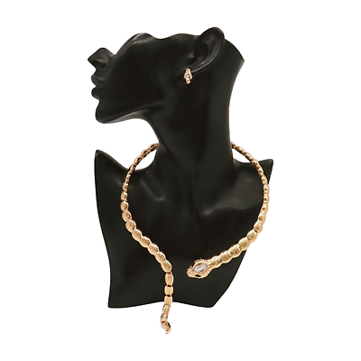 #ad Women Gold Metal Wrap Around Night Out Glam Snake Necklace Jewelry Earring Set $17.99