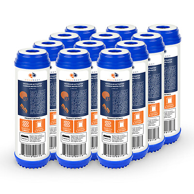 #ad 12 Pack of Granular Activated Carbon 5 Micron Water Filter Cartridge by Aquaboon $55.89