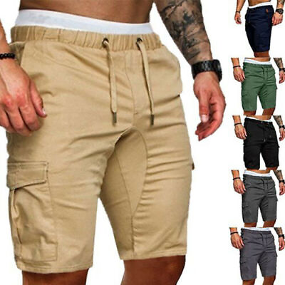 #ad Men#x27;s Short Gym Trousers Daily Skinny Stretching Pure Color Shortscasual $14.76