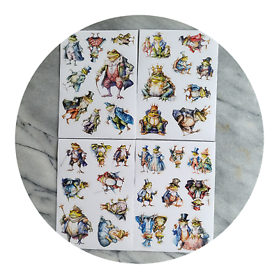 #ad 32 Piece Victorian Fairytale Frog Theme Small Stickers $3.00