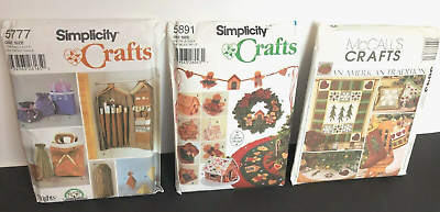 #ad 3 Simplicity McCalls CHRISTMAS CRAFT Patterns UNCUT QUILTING TREE SKIRT WREATH $15.95