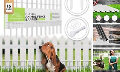 #ad Pack Dog Fence Barrier Total Length 30ft Thick Rustproof 15 White $193.03