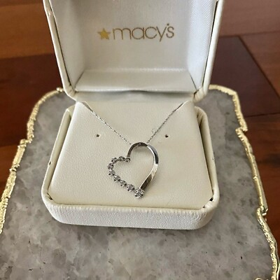 #ad Fine Jewelry White Gold amp; Diamond Heart Necklace $500.00
