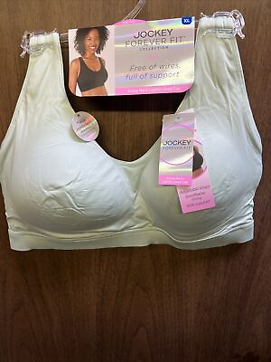 #ad 2 PairsJockey Womens Forever Fit Scoop Neck Lightly Lined Bra Sz XL Mint $15.99