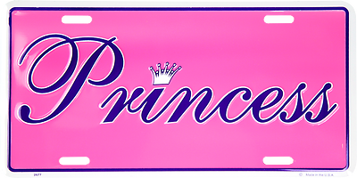 #ad Princess Pink 6quot;x12quot; Aluminum License Plate Sign made in the usa $7.94