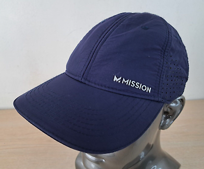 #ad MISSION WET TO COOL ADJUSTABLE STRAPBACK RUNNING HAT CAP BLUE TENNIS OUTDOOR $11.95