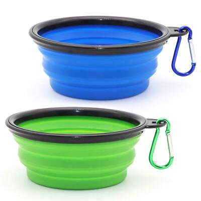 #ad Dog Bowl Pet Collapsible Bowls 2 Pack for Cats Dogs Portable Pet Feeding Wa... $16.57