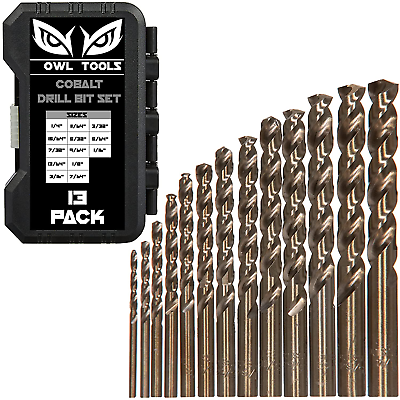 #ad Cobalt Drill Bits for Metal and Steel 13 Piece Set in SAE Sizes 1 16quot; 1 4quot; $26.24
