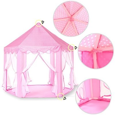 #ad Pink Girls Princess Castle Playhouse Children Kids Play Tent In Outdoor Toys $35.99