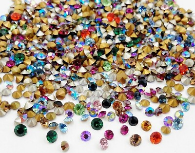 #ad 100 Vintage Swarovski Crystal 4mm. To 5mm. Rhinestones Jewelry Repair J54 $10.49