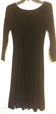 #ad Black knitted dress with scoop neck size S $17.00