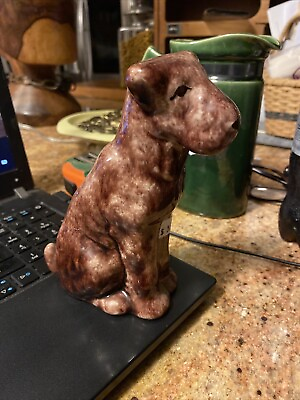 #ad Vintage Ceramic Dog Sitting Terrier 6” Maker Undetermined. MINT Condition. $24.00