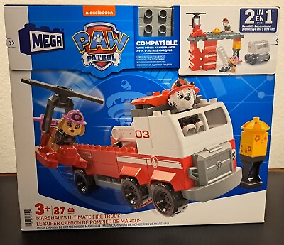 #ad Mattel Nickelodeon Mega Paw Patrol Marshalls Ultimate Fire Truck 37 PCS $24.95