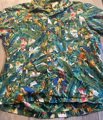 #ad Paradise On A Hanger Mens Floral Button Shirt Colorful Vintage XL Flaws READ 👇 $43.99