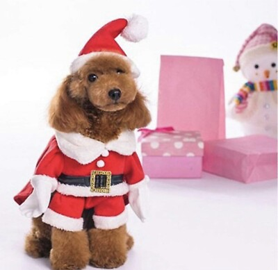 #ad Dog Christmas Costumes with Hat Dog Santa Costume Dog Xmas Costume for Small Dog $11.16