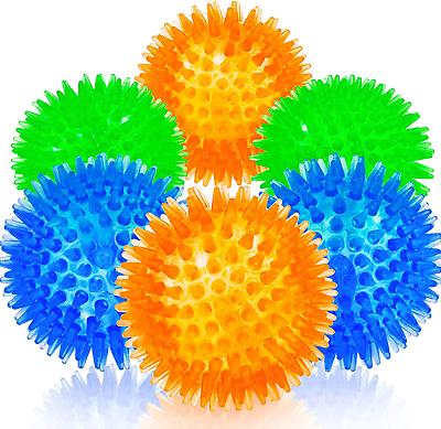 #ad 6 Pcs Squeaky Balls for Dogs Small Rubber Fetch Balls Bright Colors Chew Toys $20.24