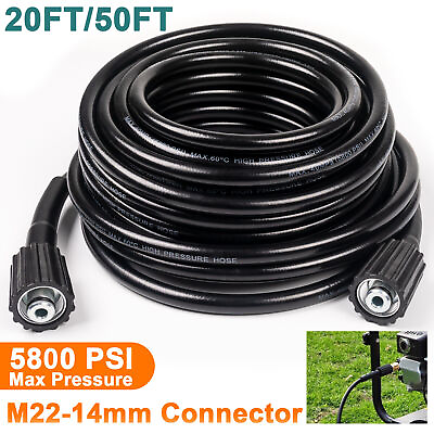 #ad High Pressure Washer Hose 20 50ft 5800PSI M22 14mm Power Washer Extension Hose $21.57