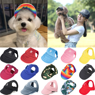 Dog Hat Pet Baseball Cap Sport Visor Cap with Ear Holes Adjustment For Dogs Cats $6.19