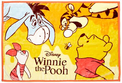 #ad Throw Disney Winnie the Pooh Happy Sweet Blanket H70 x W100cm Cute Fluffy 224502 $52.85