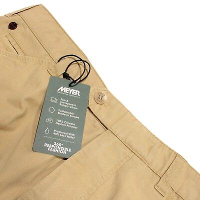 #ad Meyer NWT Chinos Casual Pants Size 24 Stocky 34 US Chicago Beige Cotton Blend $202.49