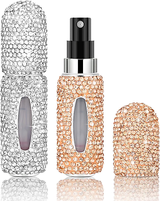 #ad Rhinestone Perfume Travel Refillable Perfume Atomizer Bottle Bling Portable Mini $23.74