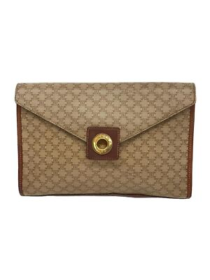 #ad CELINE PVC Brown Full Pattern Clutch Bag Used $258.70