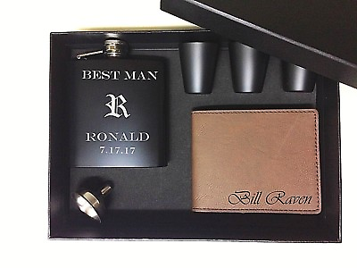 #ad Groomsmen Gift Set Groomsman Gift Box Groomsmen Gift Personalized Set of 9 $440.00
