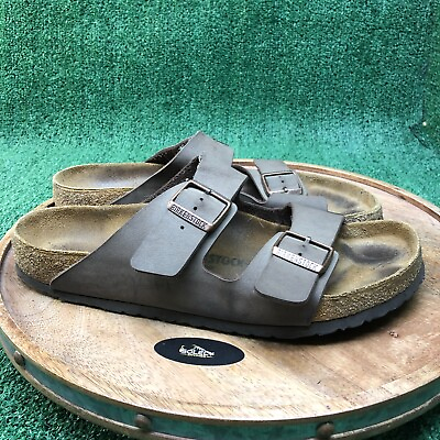 #ad Birkenstock Mens Arizona Stone Brown Birkibuc Sandals Slides Size 45 US 12 Reg. $64.99