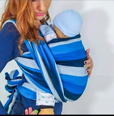 #ad Handwoven Cotton Baby Wrap Oceanic Design Ergonomic and Stylish Babywearing $35.00