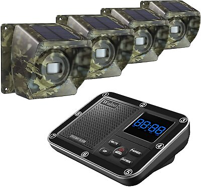 #ad Wuloo 1800ft Range Solar Powered Driveway Alarms Wireless Outdoor Motion Sensors $74.71