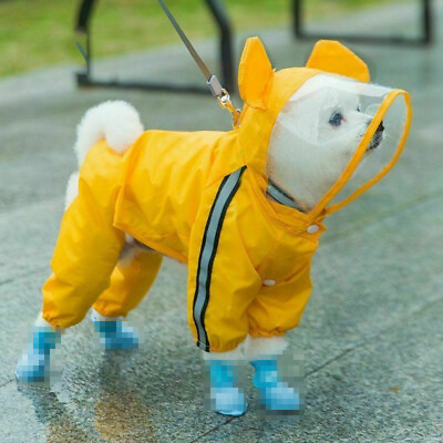 #ad Pet Cat Dog Raincoat Hooded Reflective Rain Coat Waterproof Jacket Dog Clothes.* $18.78