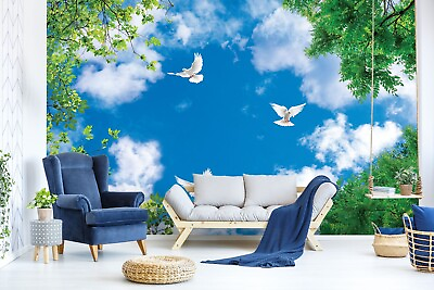 #ad 3D Summer Animal Dove G3303 Wallpaper Wall Murals Removable Self adhesive Erin AU $374.99