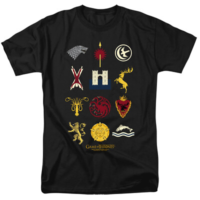#ad GAME OF THRONES HOUSE SIGILS Licensed Adult Men#x27;s Graphic Tee Shirt SM 6XL $22.95