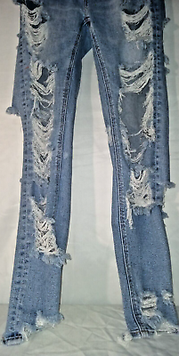 #ad ✨American Eagle Mid Wash Destroyed Mom Jeans Stretch Women Teen Misses Size 00 ✨ $28.88
