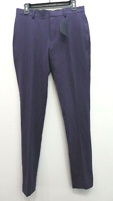 #ad Asos Mens Solid Purple Hook Hidden Button Business Career Dress Slacks Pants 30 $32.09