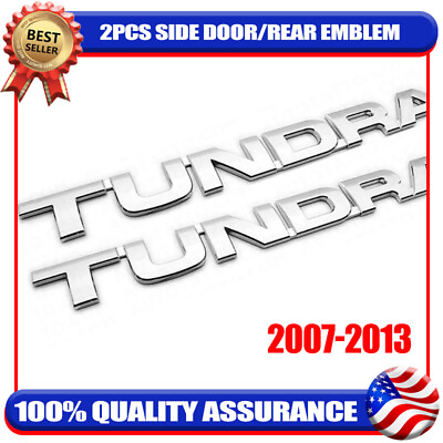 #ad 2x Chrome Side Door Letter Tundra Emblem Badge 3D Sticker For 2007 2013 TUNDRA $28.89